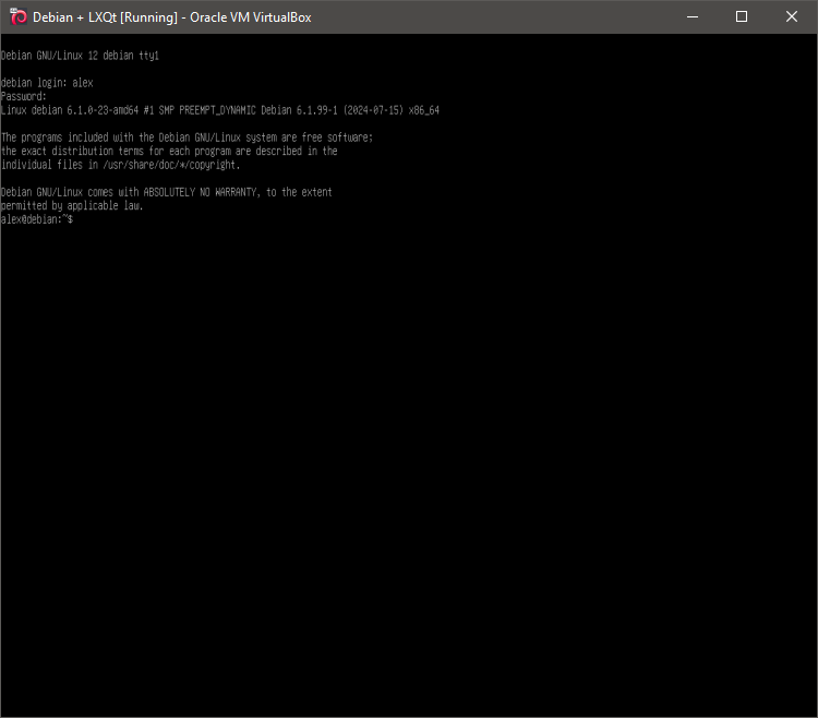 Boot the system -- Logged In